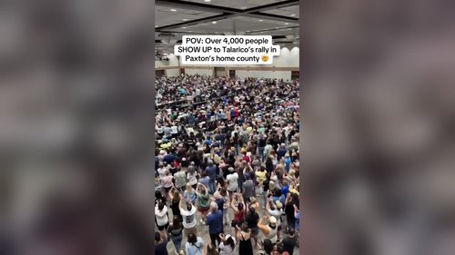 Over 4,000 people SHOW UP to Talarico's rally in Paxton's home county