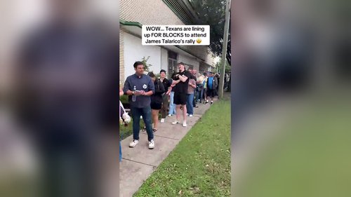 WOW... Texans are lining up FOR BLOCKS to attend James Talarico's rally